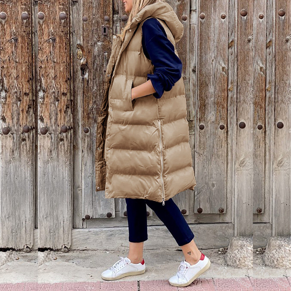 Image of Jocelyn | Women's Longline Hooded Puffer Vest