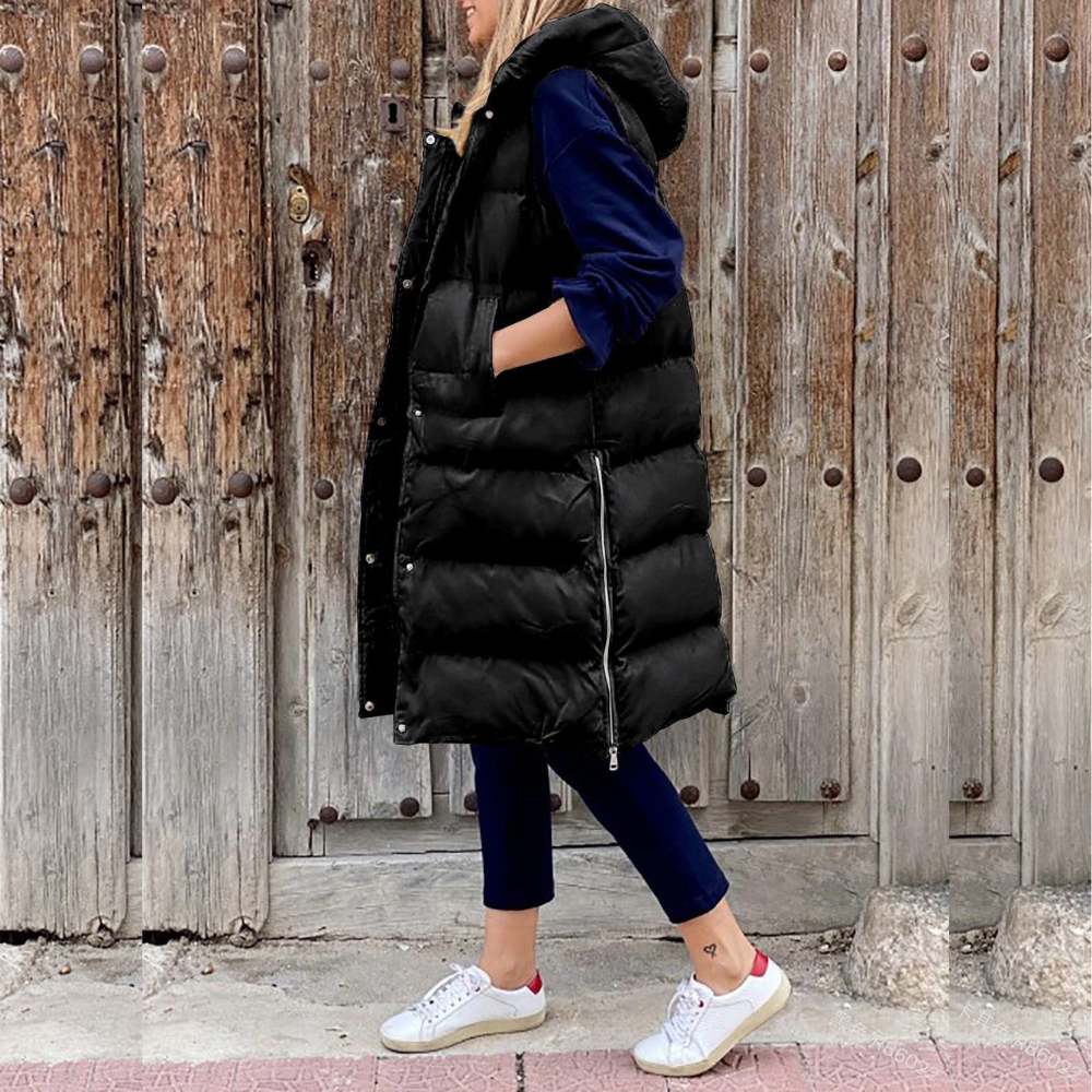 Image of Jocelyn | Women's Longline Hooded Puffer Vest
