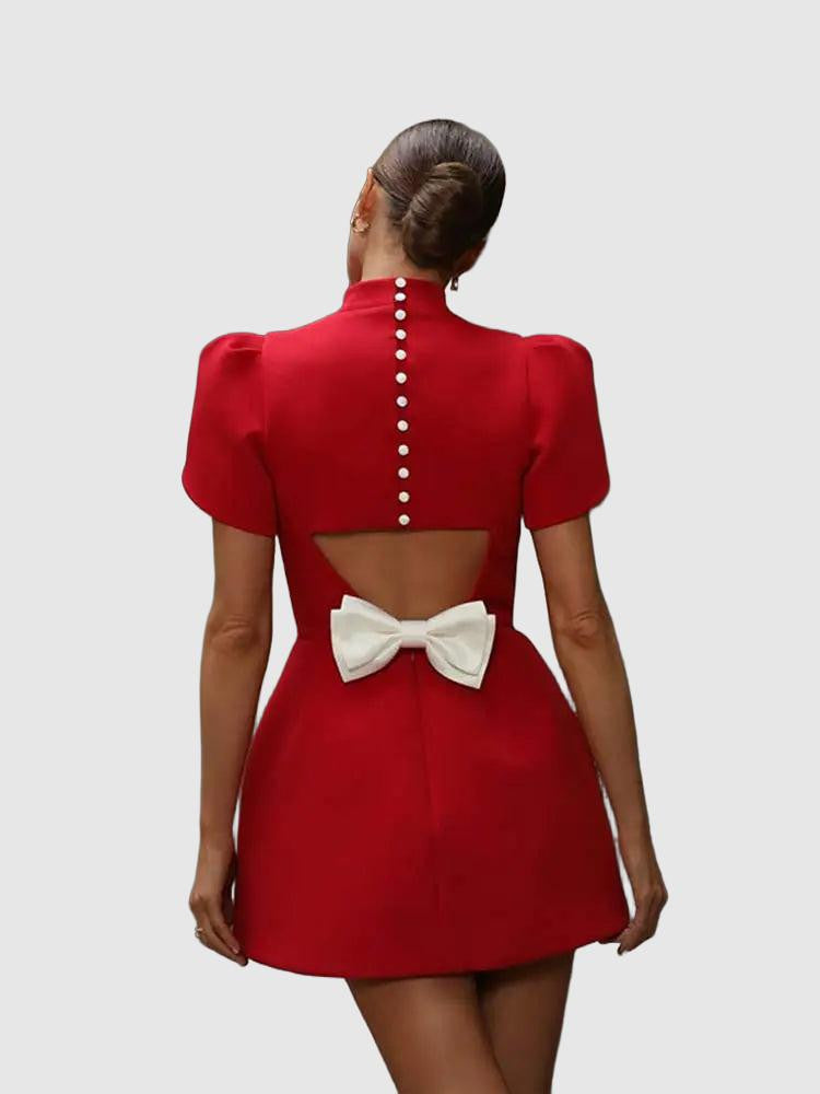 Image of Jocelyn | Women's Puff Sleeve A-Line Mini Dress