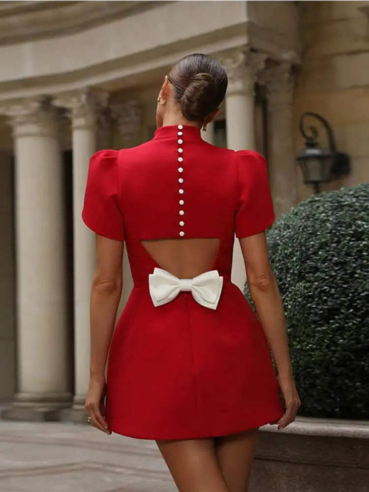 Image of Jocelyn | Women's Puff Sleeve A-Line Mini Dress