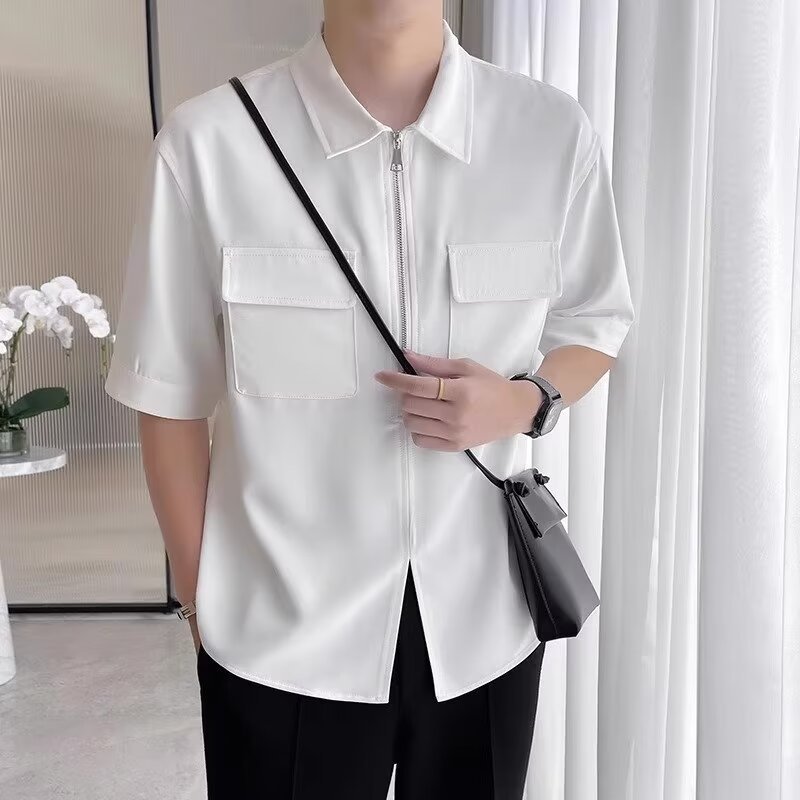 Image of Joel | Men's Zip Front Casual Shirt