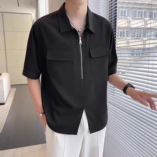Image of Joel | Men's Zip Front Casual Shirt