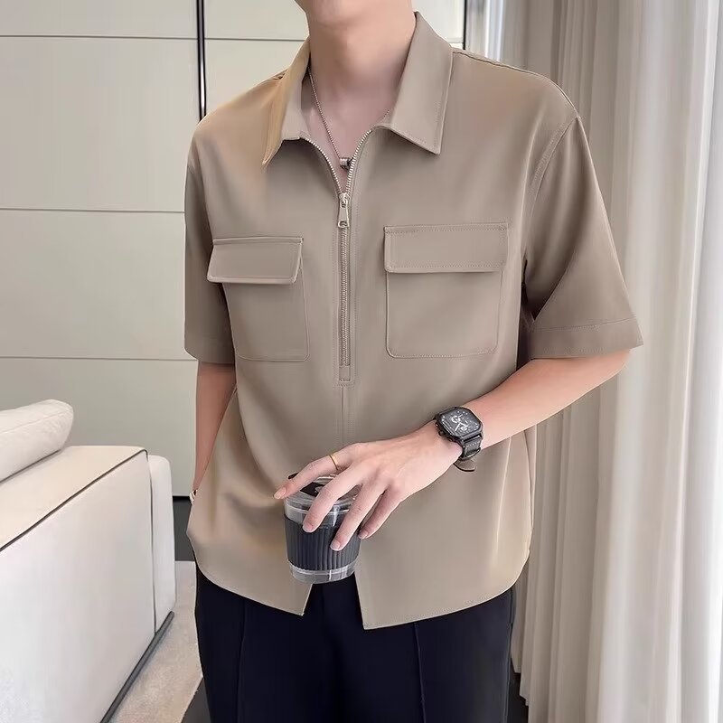 Image of Joel | Men's Zip Front Casual Shirt