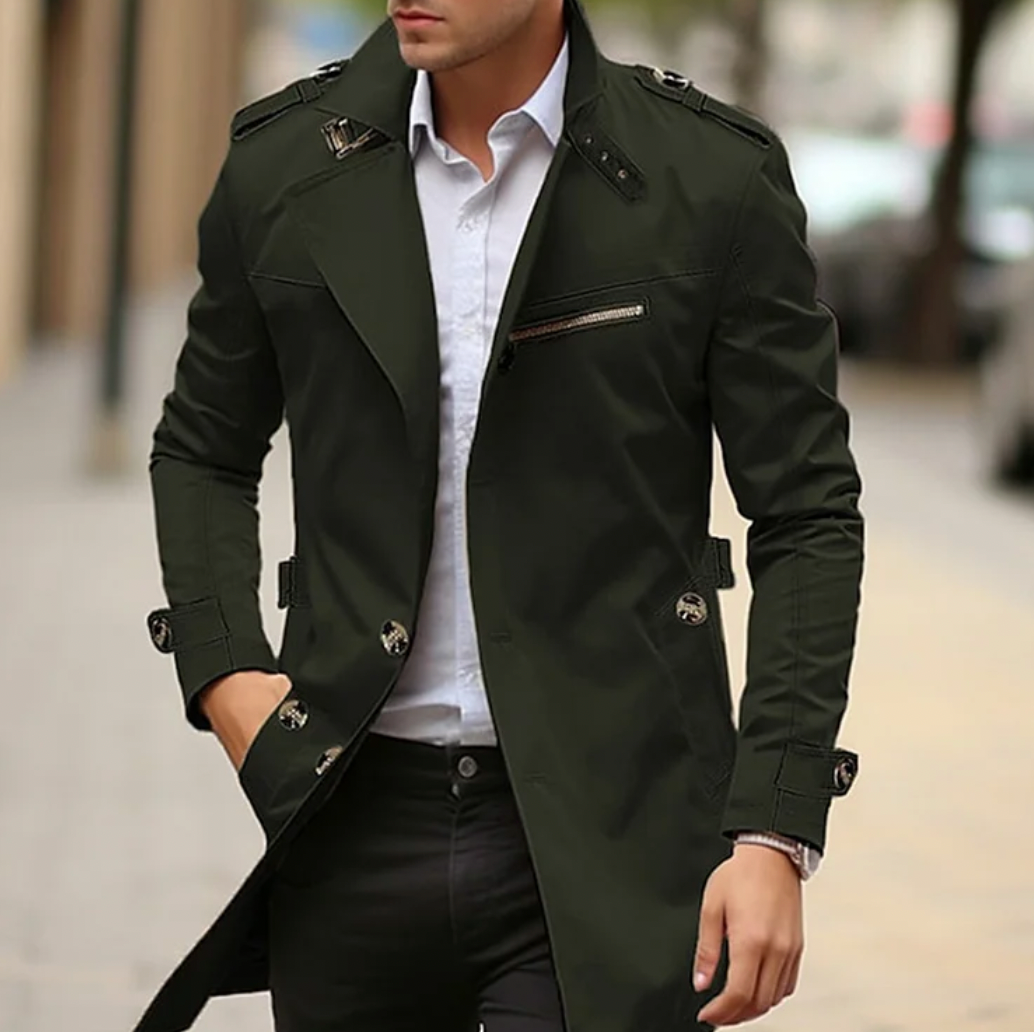 Image of Joey | Men's Double-Breasted Long Coat