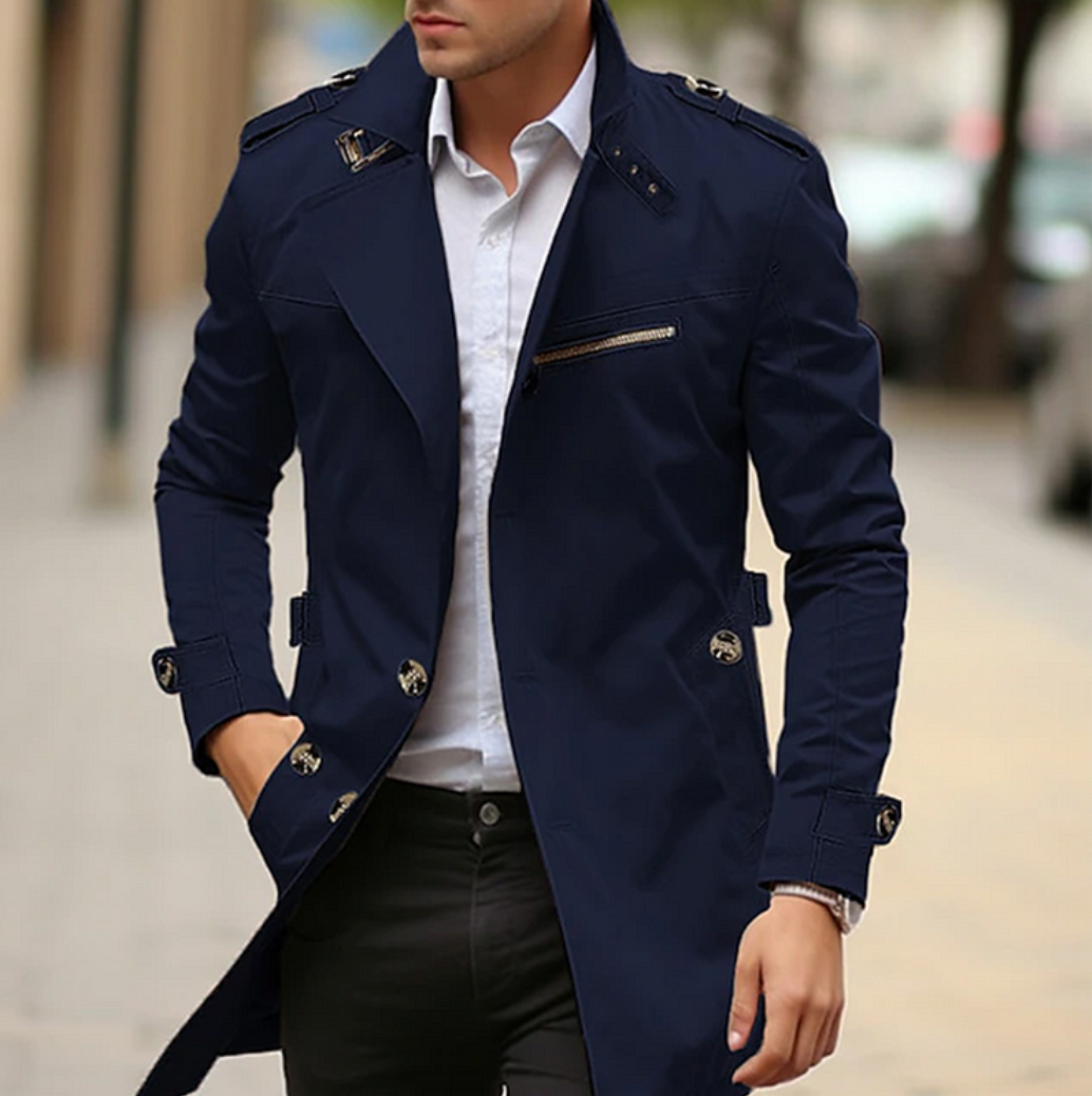 Image of Joey | Men's Double-Breasted Long Coat