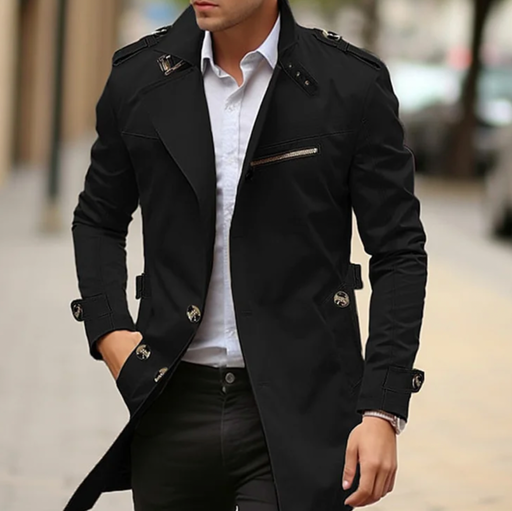 Image of Joey | Men's Double-Breasted Long Coat