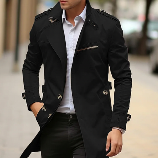Image of Joey | Men's Double-Breasted Long Coat