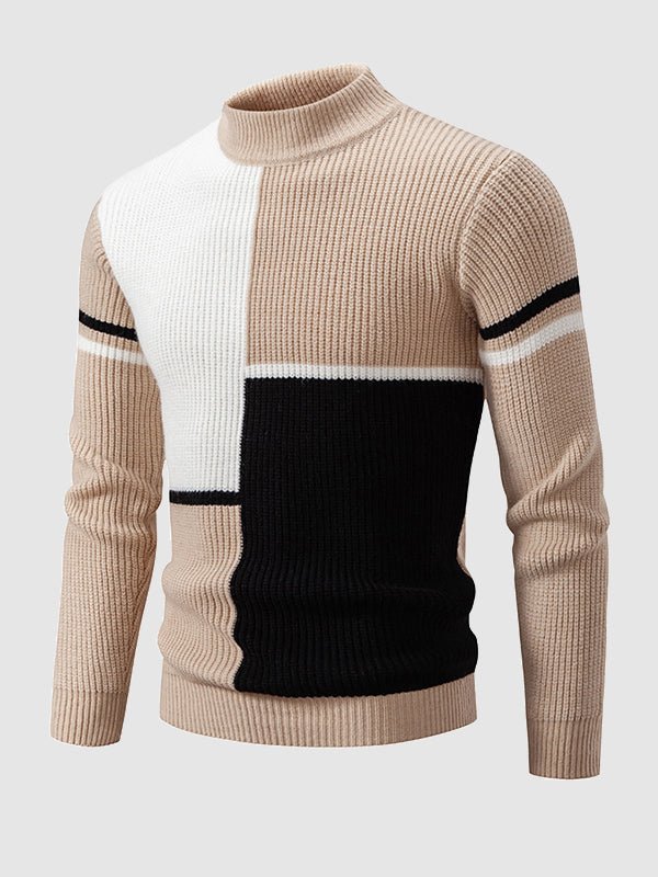 Image of Johnathan | Men's Mock Neck Color Block Sweater