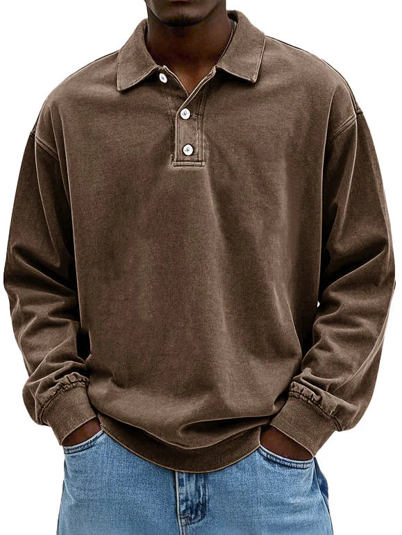 Image of Jordan | Men's Long Sleeve Button-Down Polo Shirt