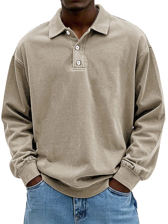 Image of Jordan | Men's Long Sleeve Button-Down Polo Shirt