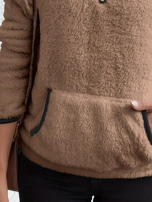 Image of Joyce | Women's Half-Zip Fuzzy Sweater