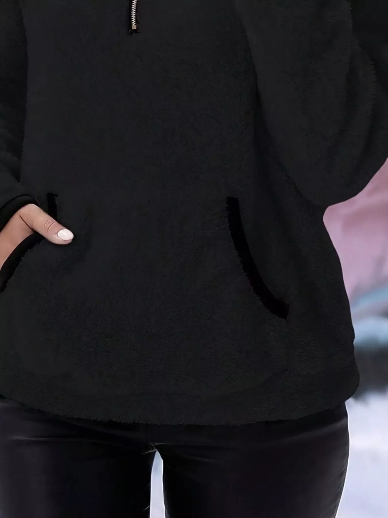 Image of Joyce | Women's Half-Zip Fuzzy Sweater