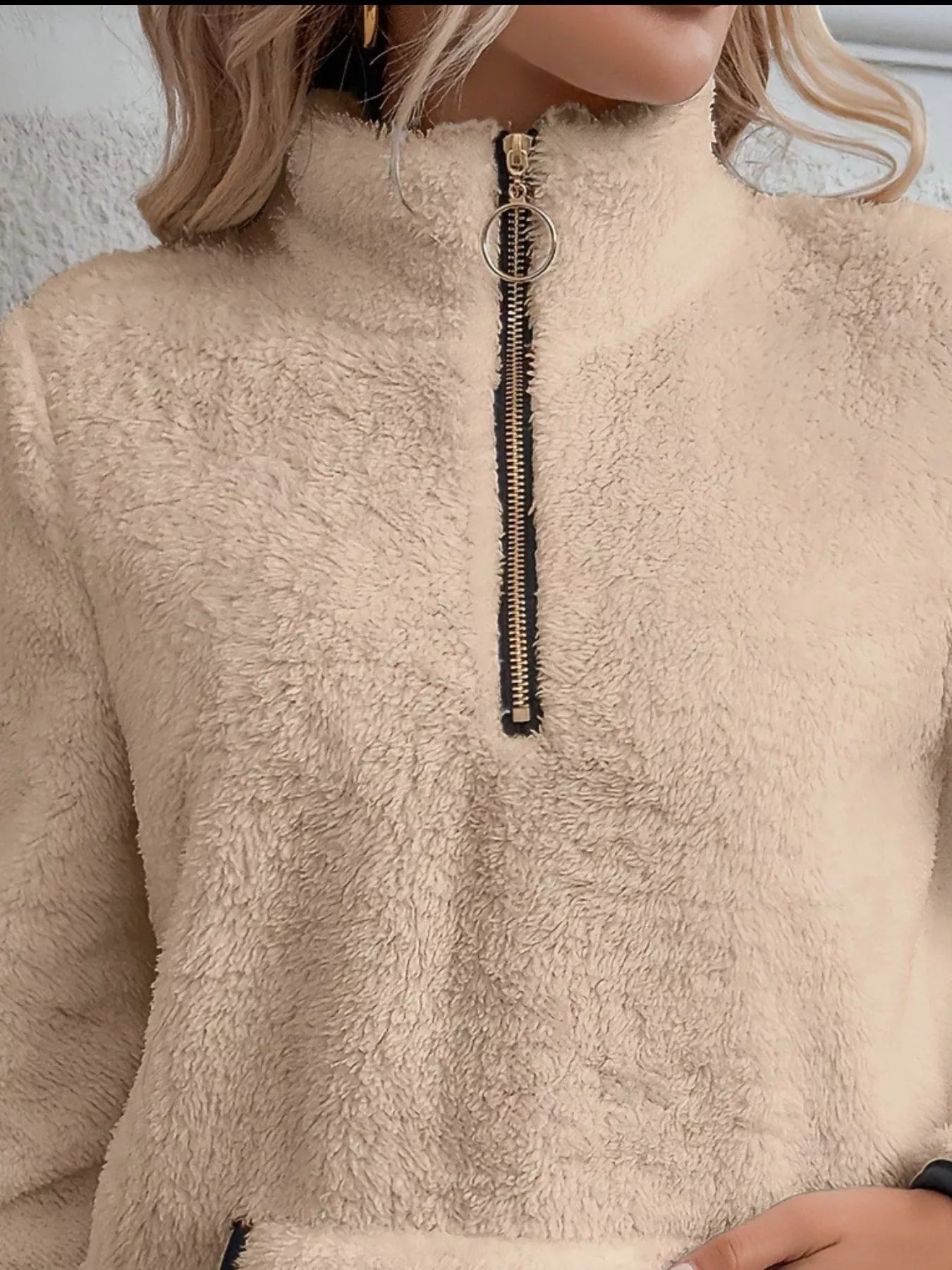 Image of Joyce | Women's Half-Zip Fuzzy Sweater