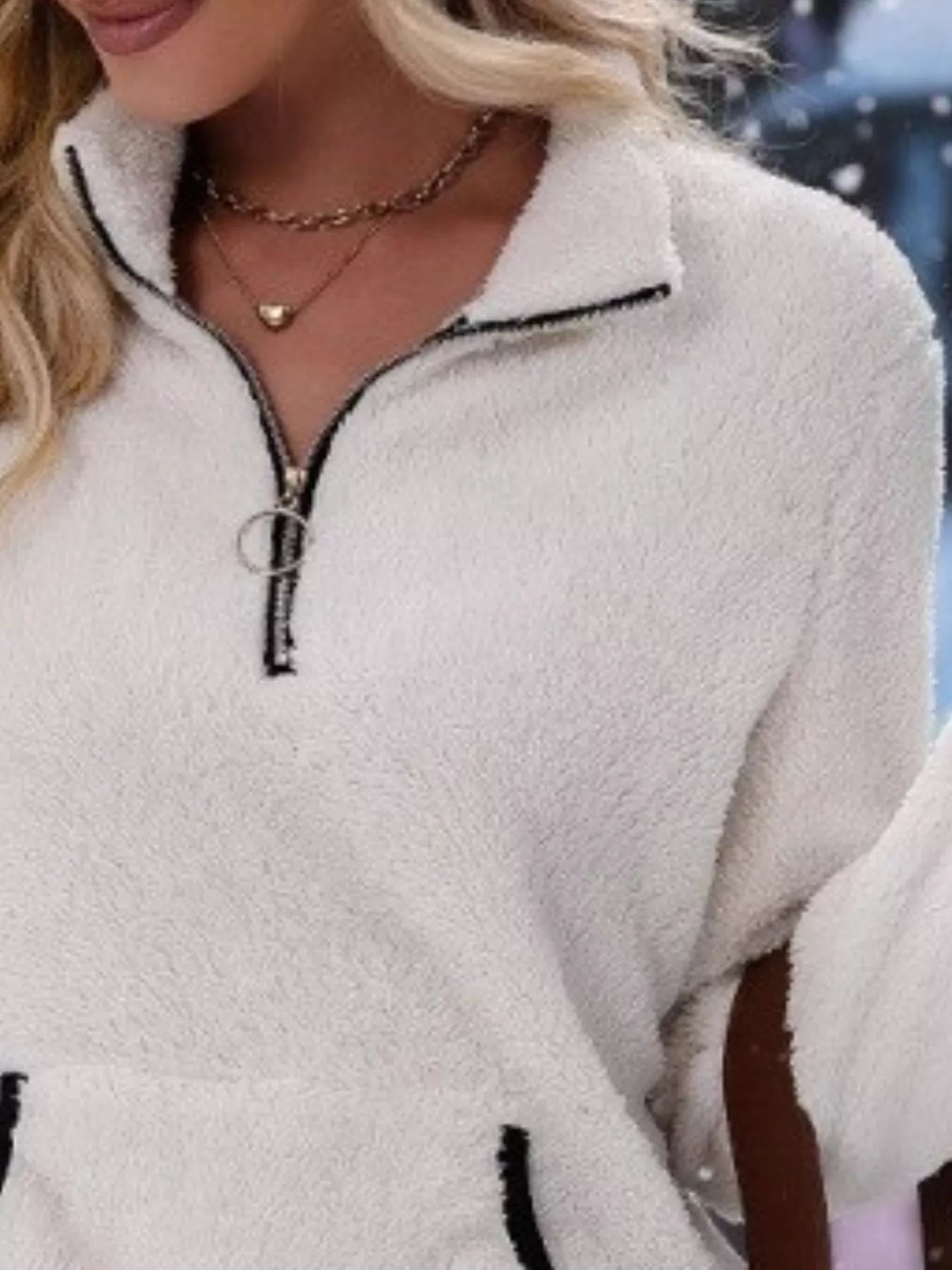 Image of Joyce | Women's Half-Zip Fuzzy Sweater