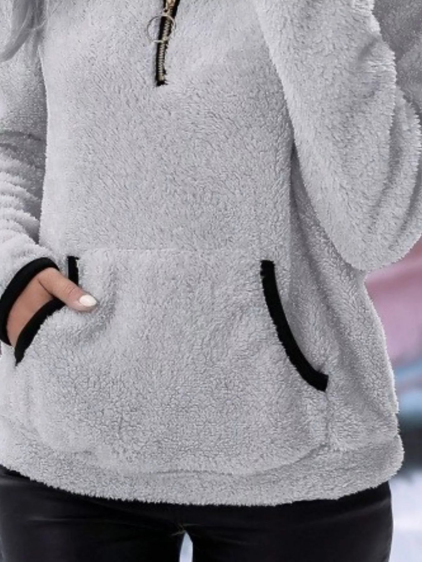 Image of Joyce | Women's Half-Zip Fuzzy Sweater