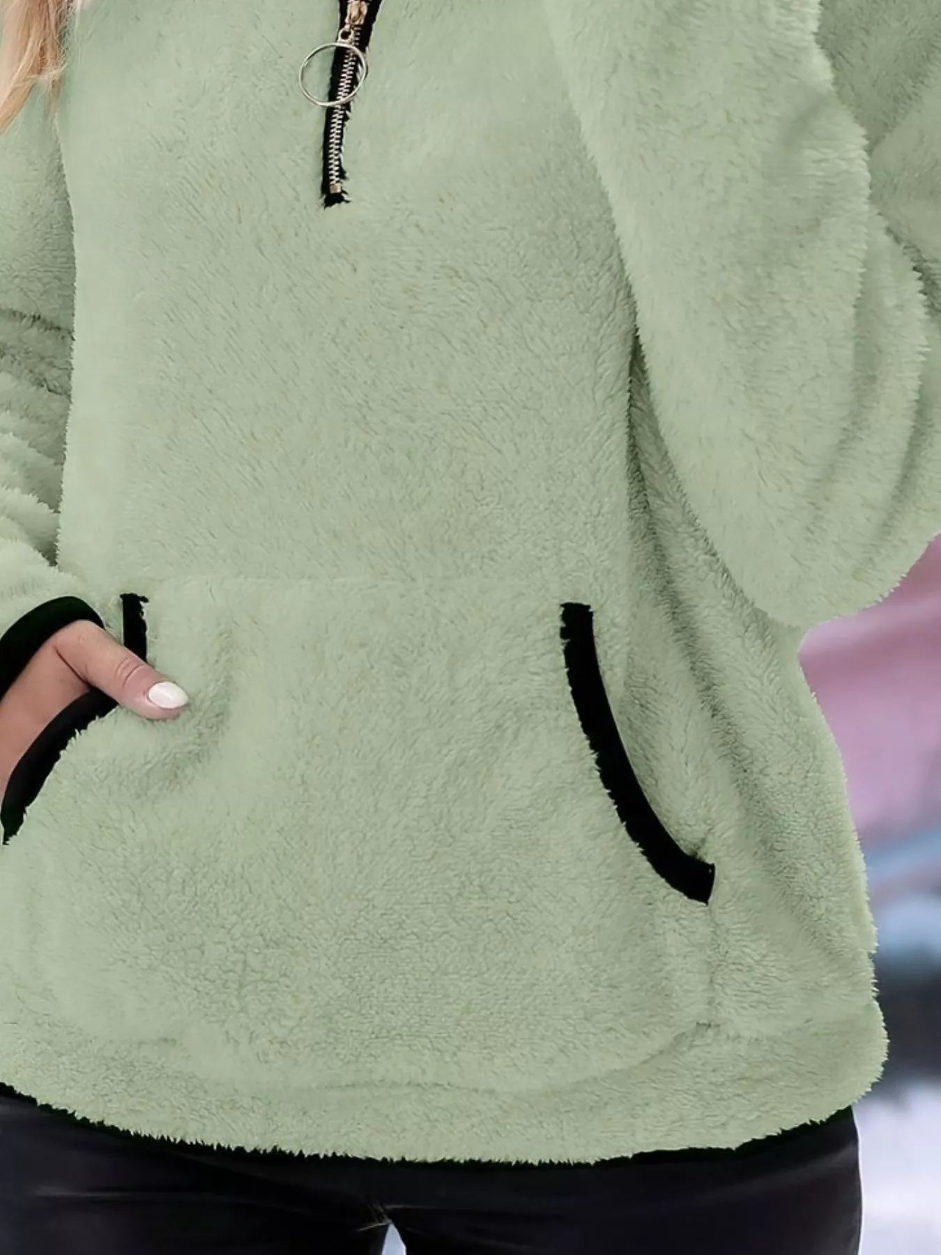 Image of Joyce | Women's Half-Zip Fuzzy Sweater