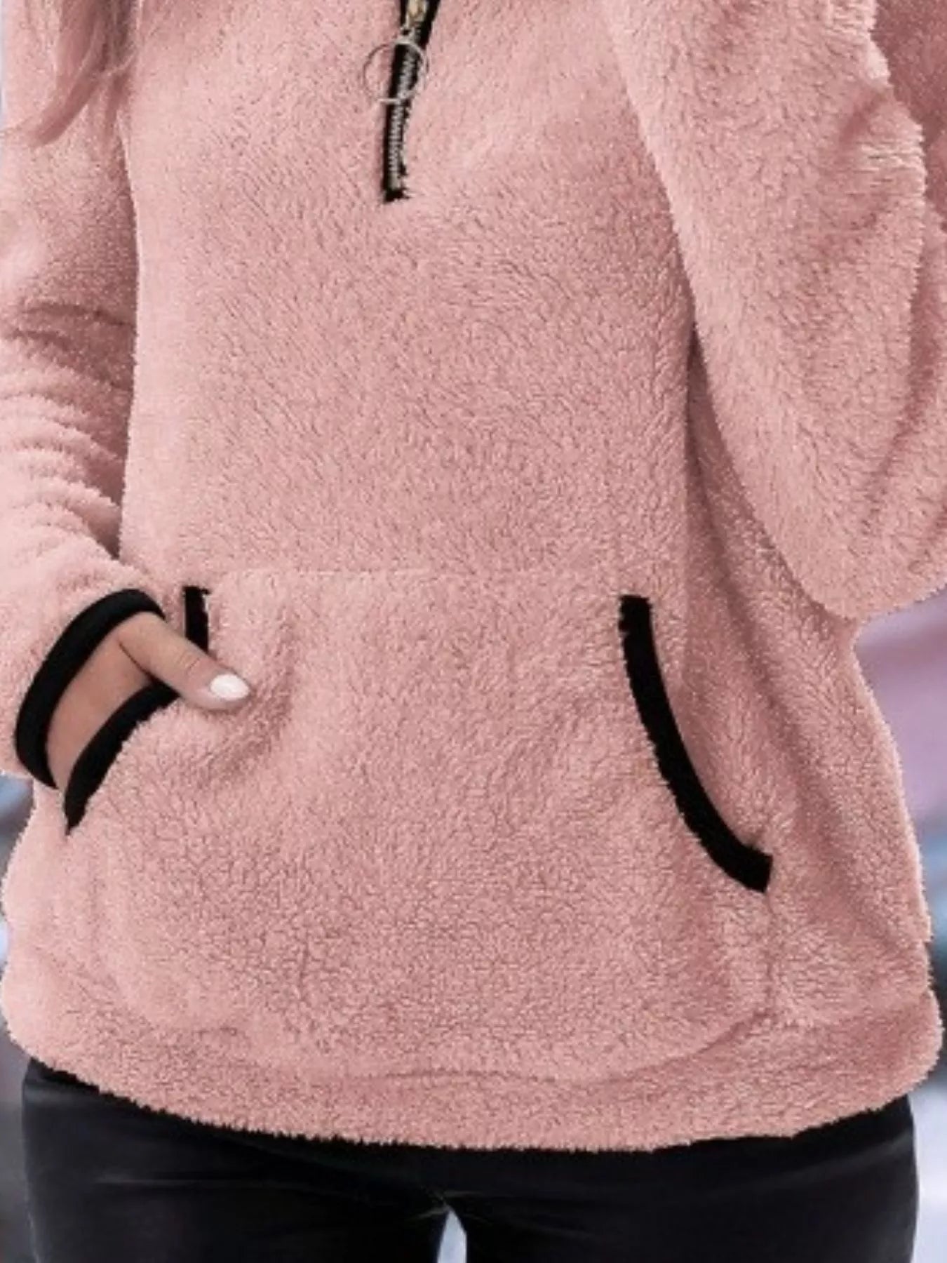 Image of Joyce | Women's Half-Zip Fuzzy Sweater