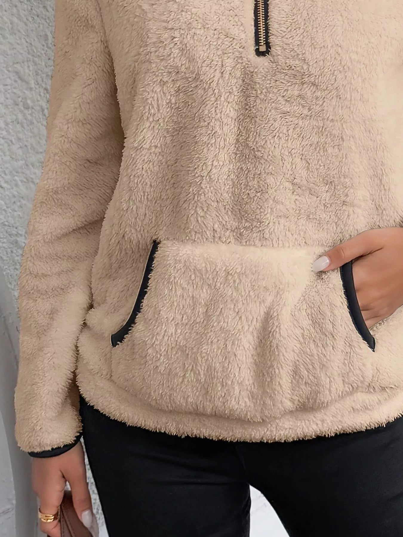 Image of Joyce | Women's Half-Zip Fuzzy Sweater