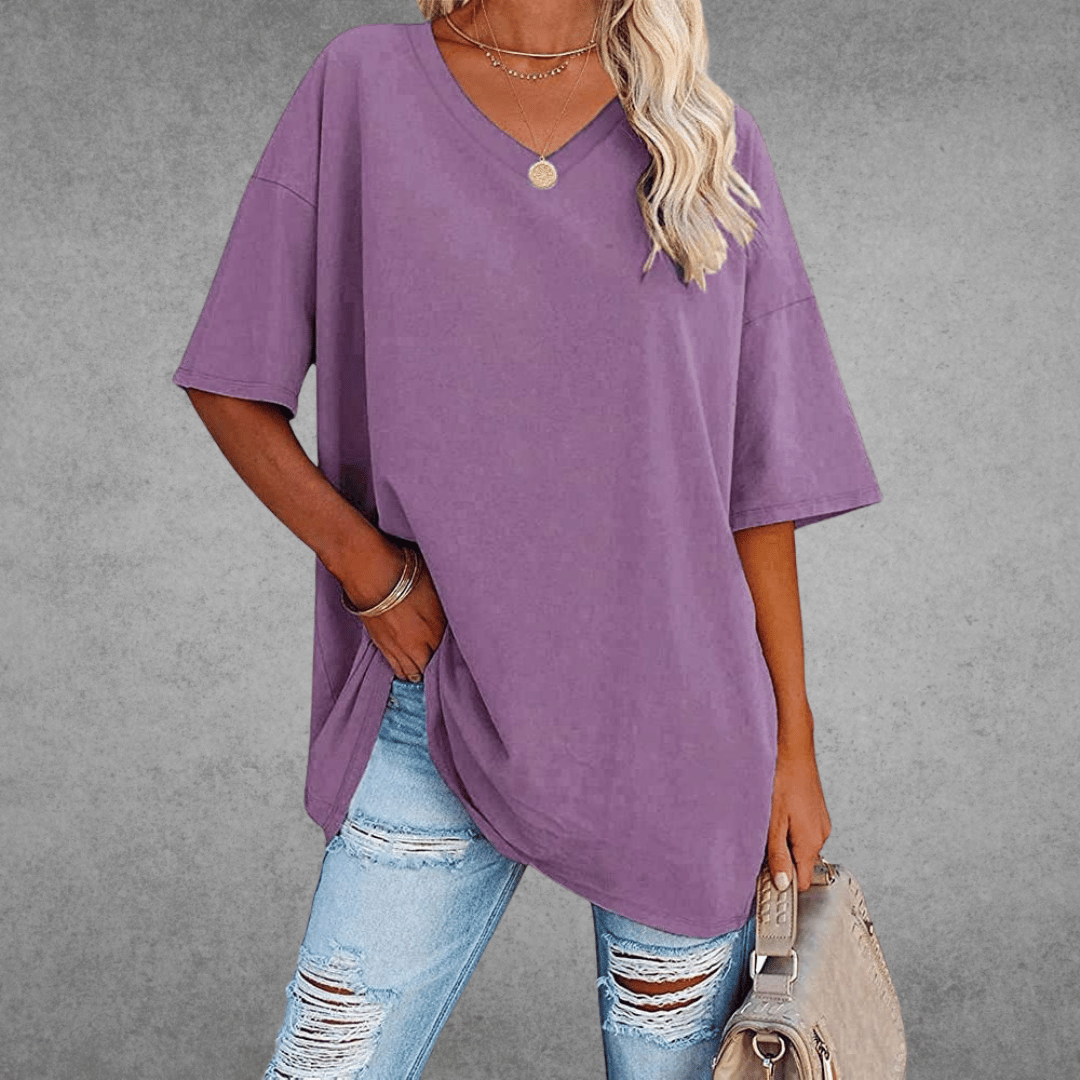 Image of Judith | Women's Oversized V-Neck T-Shirt