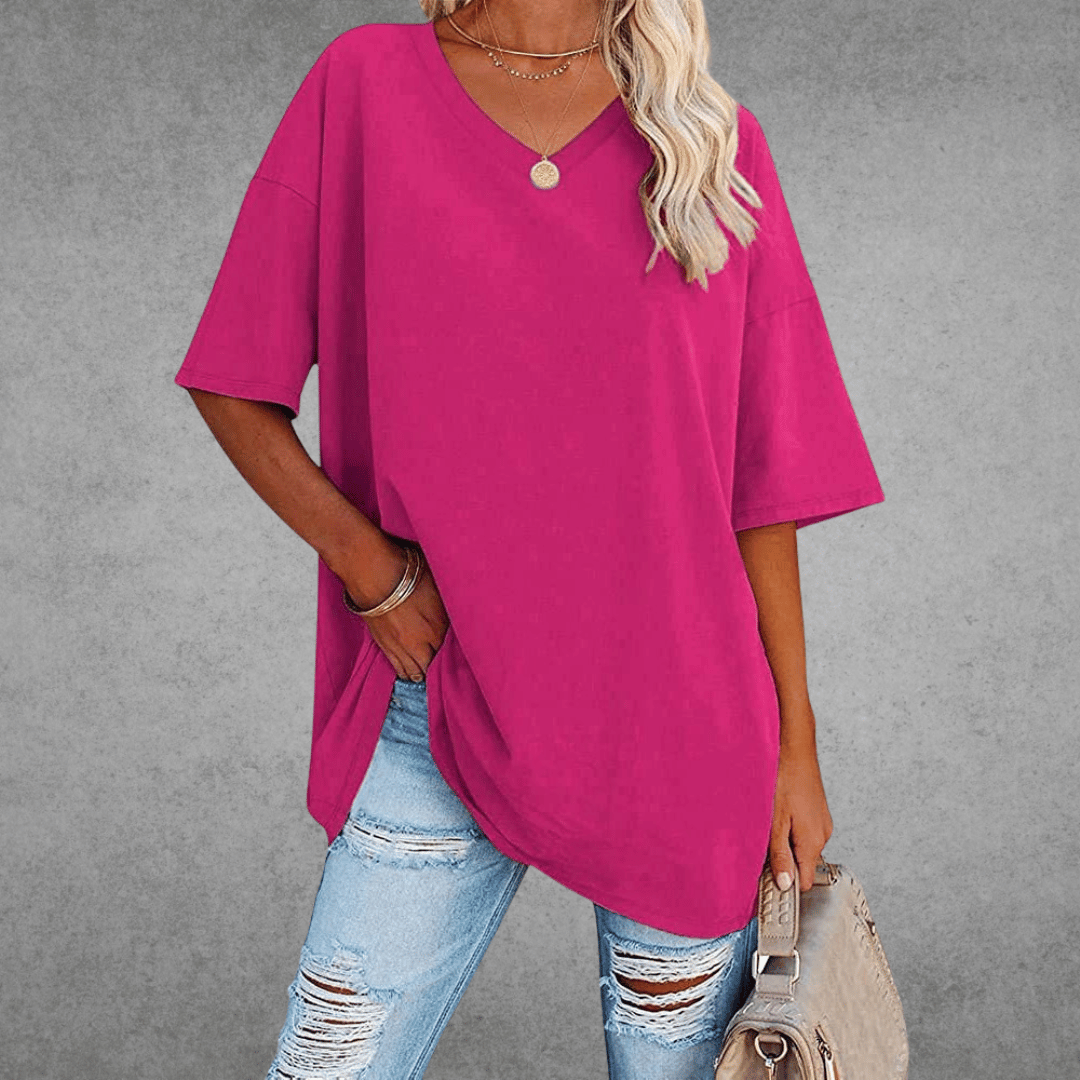 Image of Judith | Women's Oversized V-Neck T-Shirt