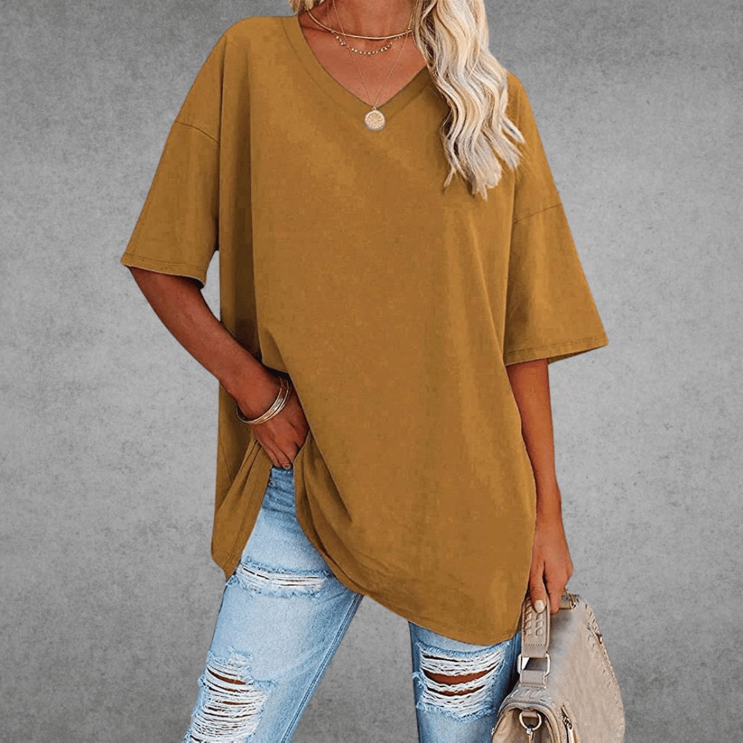 Image of Judith | Women's Oversized V-Neck T-Shirt