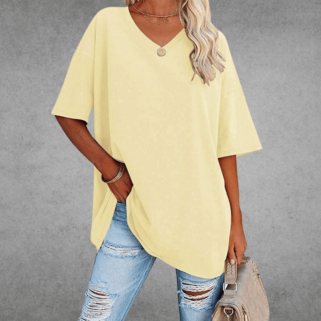 Image of Judith | Women's Oversized V-Neck T-Shirt