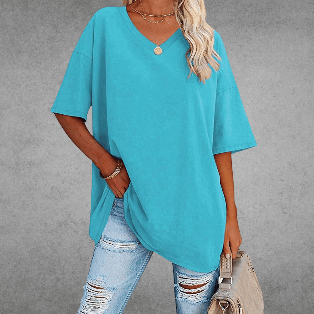Image of Judith | Women's Oversized V-Neck T-Shirt