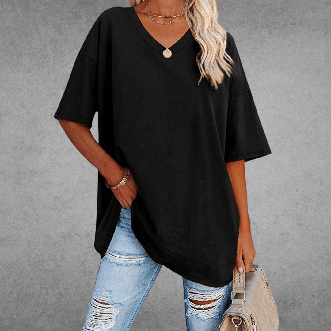 Image of Judith | Women's Oversized V-Neck T-Shirt