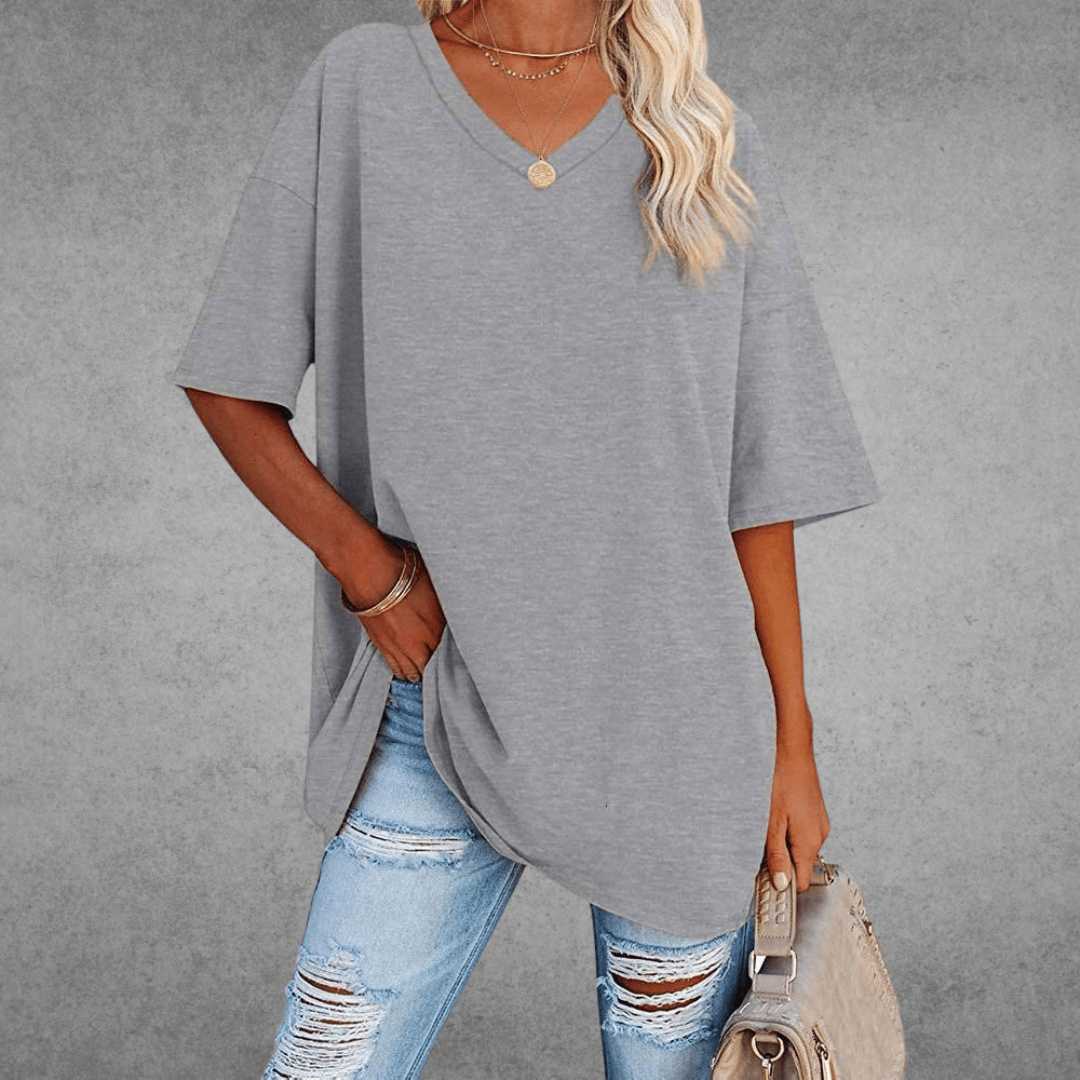 Image of Judith | Women's Oversized V-Neck T-Shirt