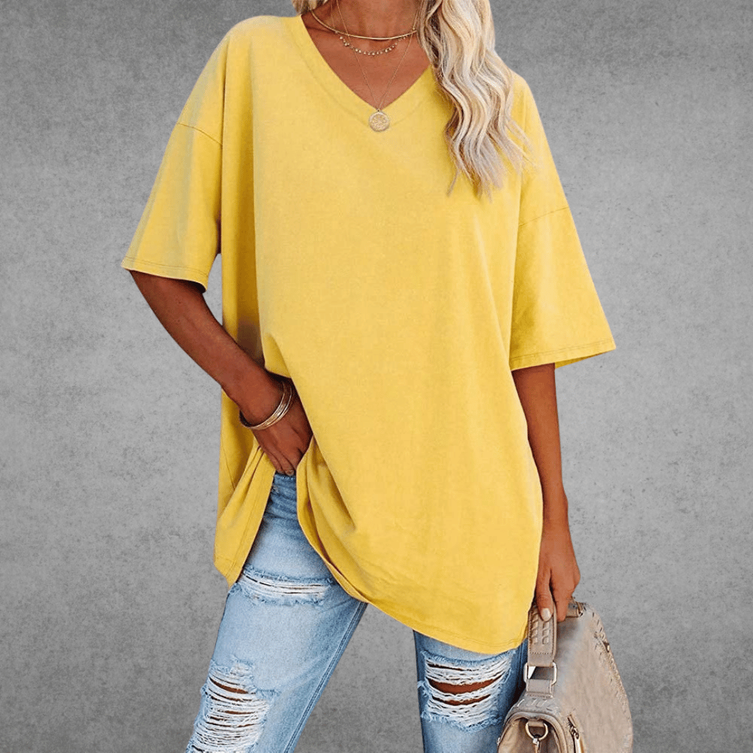 Image of Judith | Women's Oversized V-Neck T-Shirt