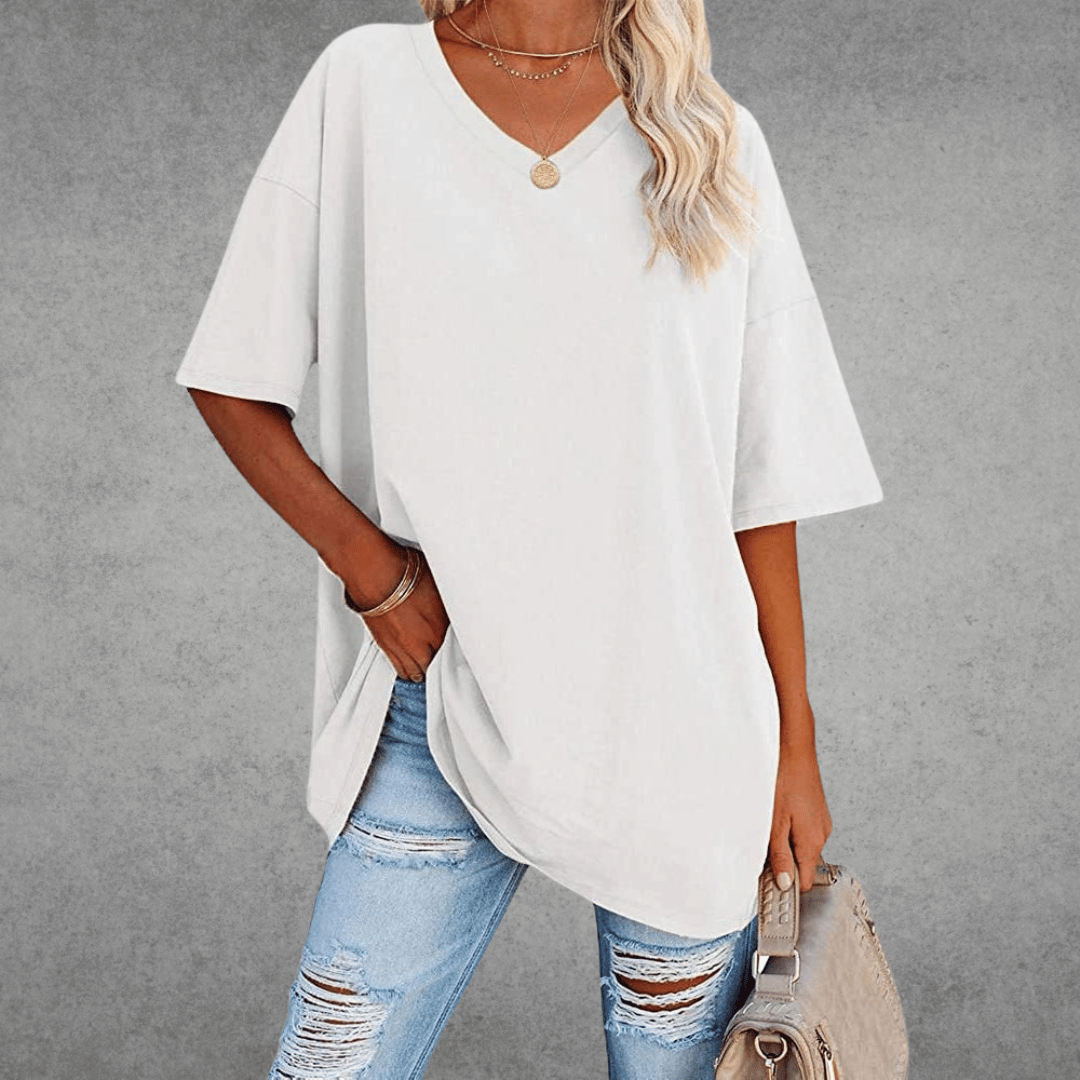 Image of Judith | Women's Oversized V-Neck T-Shirt