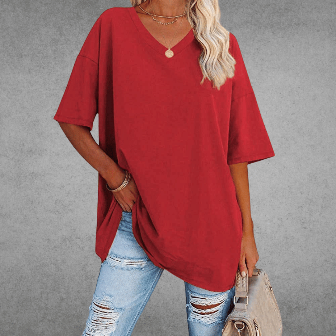 Image of Judith | Women's Oversized V-Neck T-Shirt