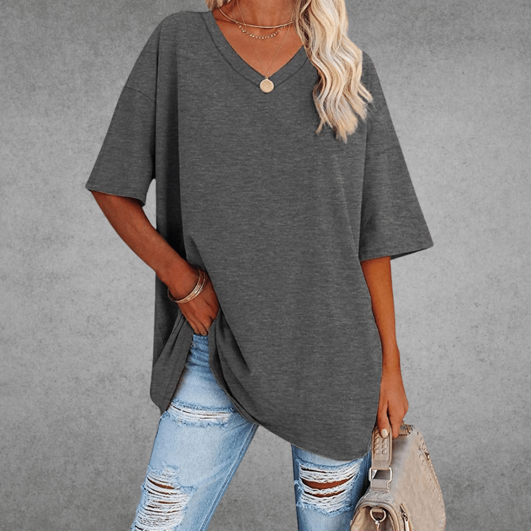 Image of Judith | Women's Oversized V-Neck T-Shirt