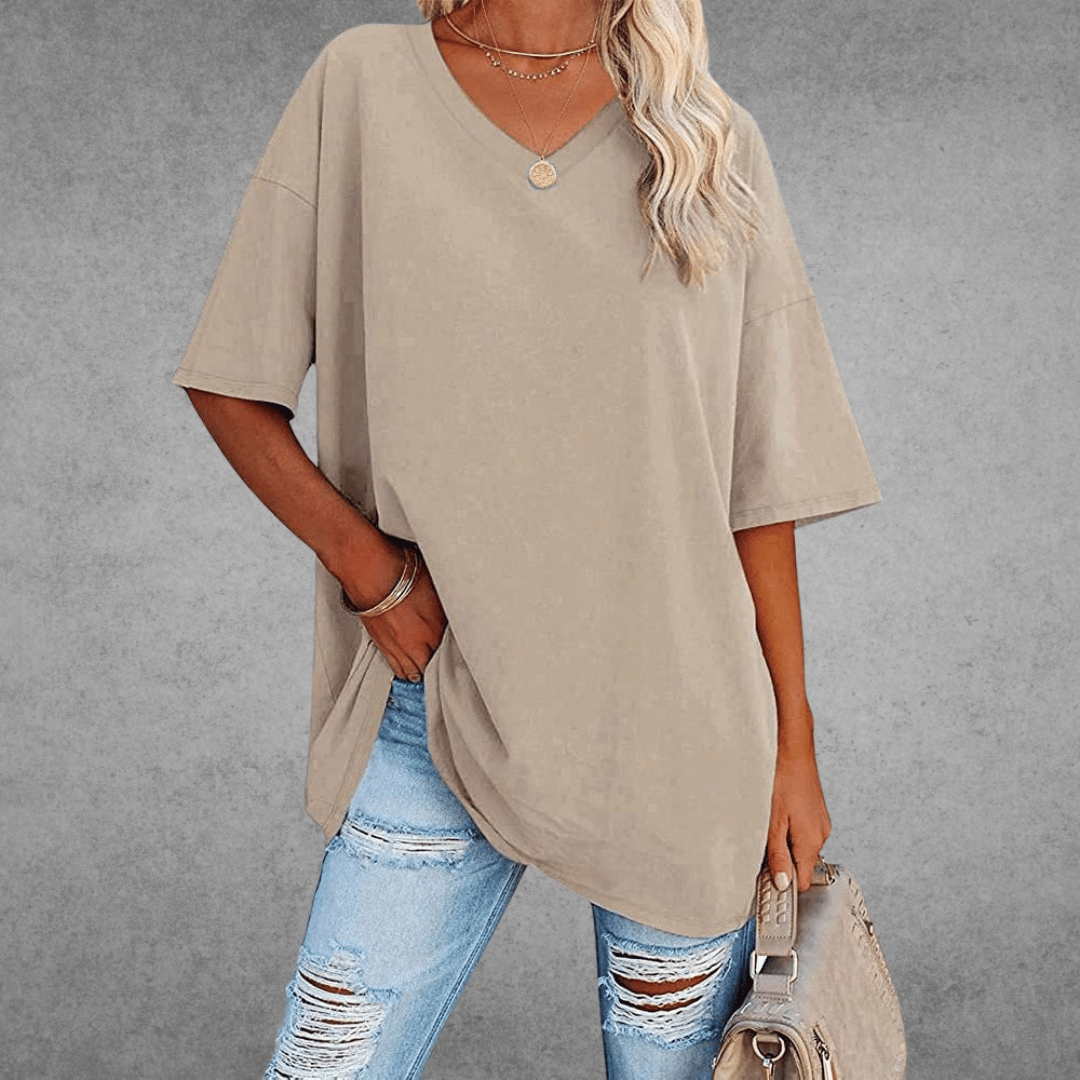 Image of Judith | Women's Oversized V-Neck T-Shirt