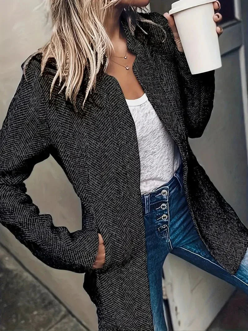 Image of Judy | Women's Collarless Long Coat