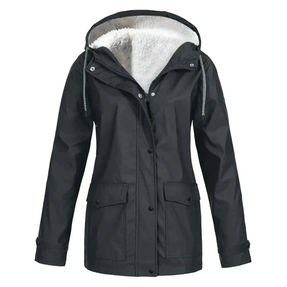 Image of Karen | Women's Button Front Hooded Jacket