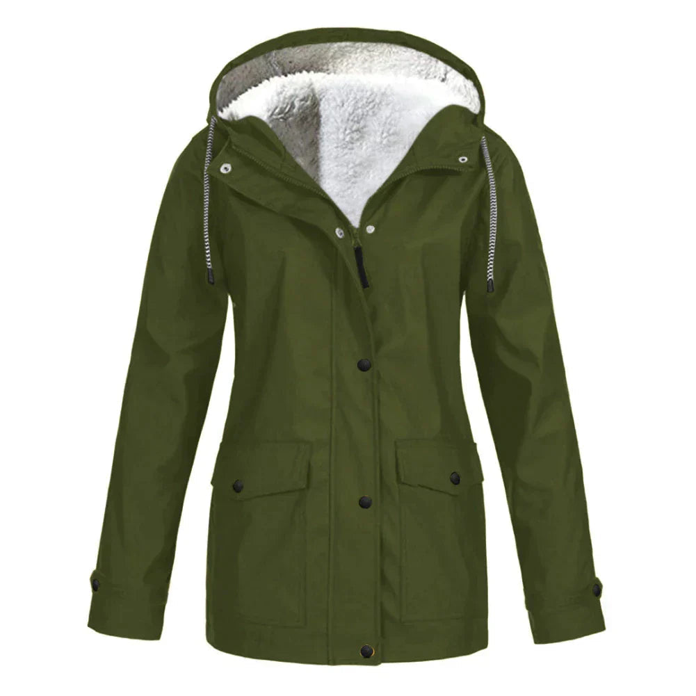 Image of Karen | Women's Button Front Hooded Jacket
