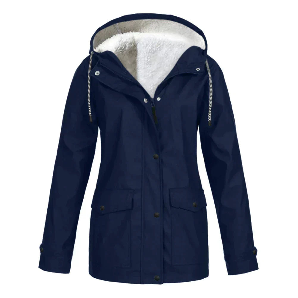 Image of Karen | Women's Button Front Hooded Jacket