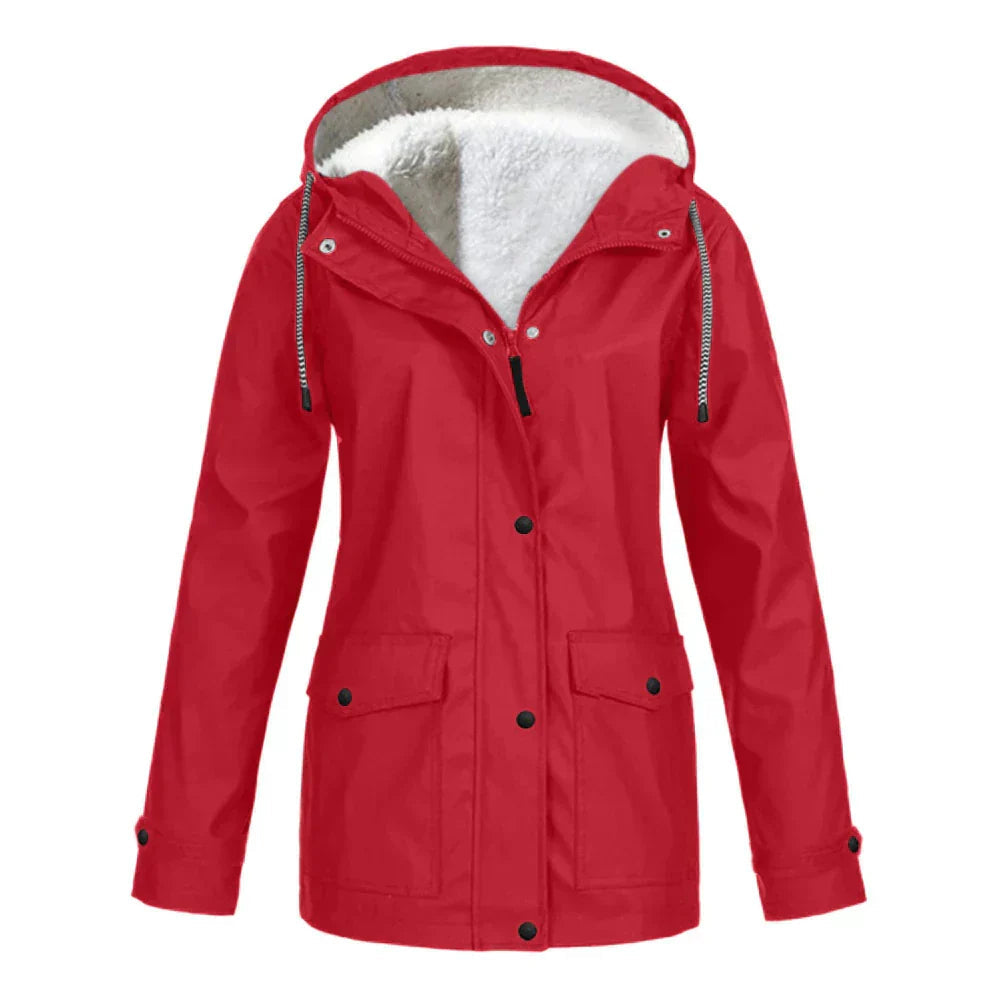 Image of Karen | Women's Button Front Hooded Jacket