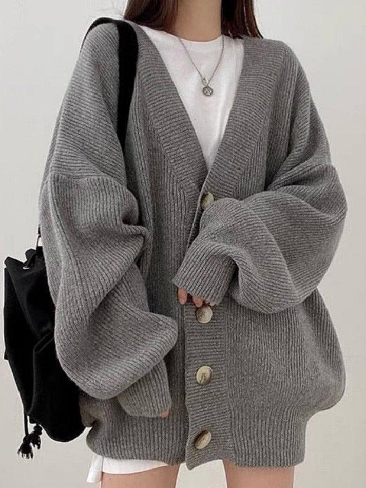 Image of Karen | Women's Oversized Button-Front Cardigan