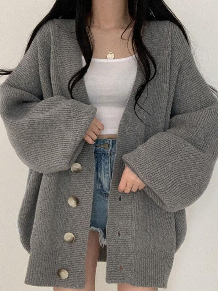 Image of Karen | Women's Oversized Button-Front Cardigan