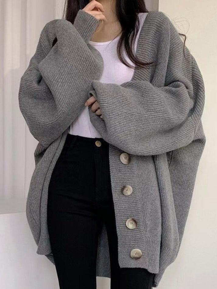 Image of Karen | Women's Oversized Button-Front Cardigan