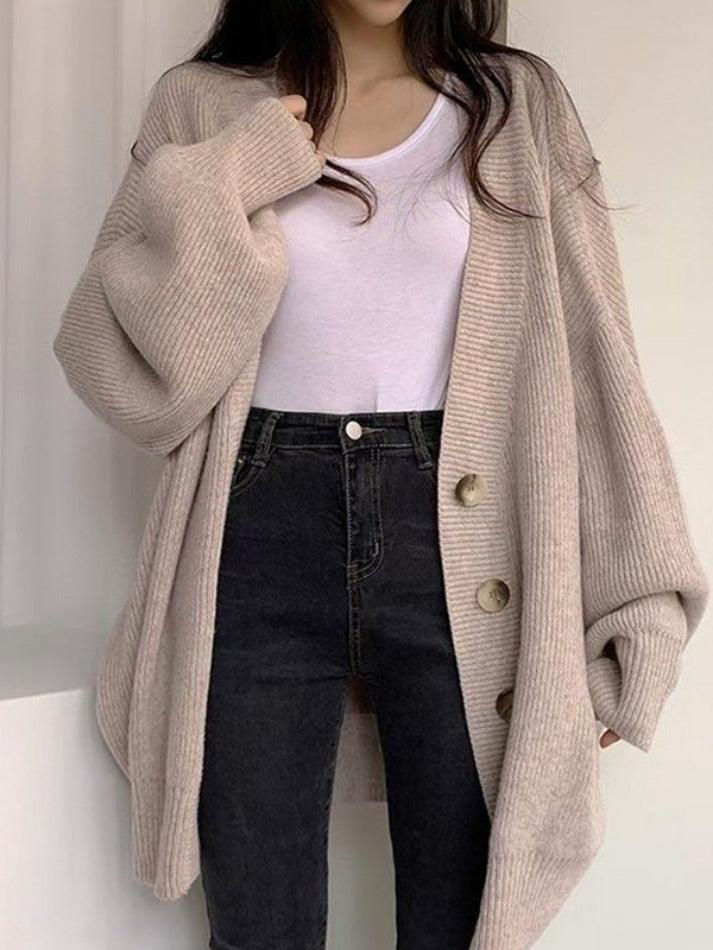Image of Karen | Women's Oversized Button-Front Cardigan