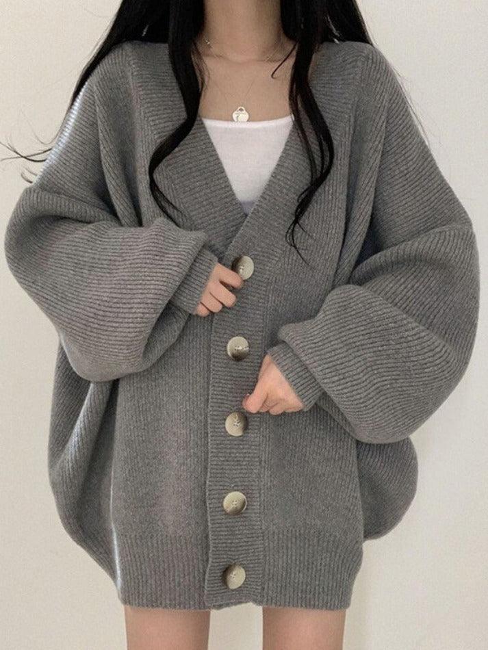 Image of Karen | Women's Oversized Button-Front Cardigan