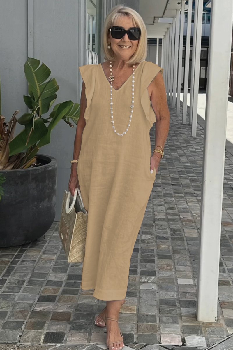 Image of Karen | Women's Sleeveless A-Line Midi Dress