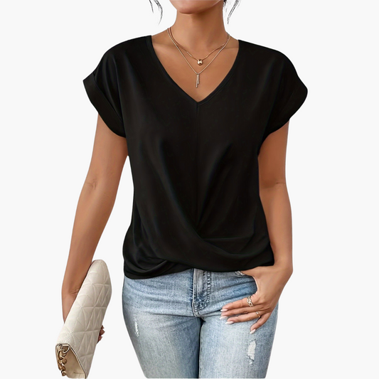 Image of Katelyn | Women's Twist Front V-Neck T-Shirt