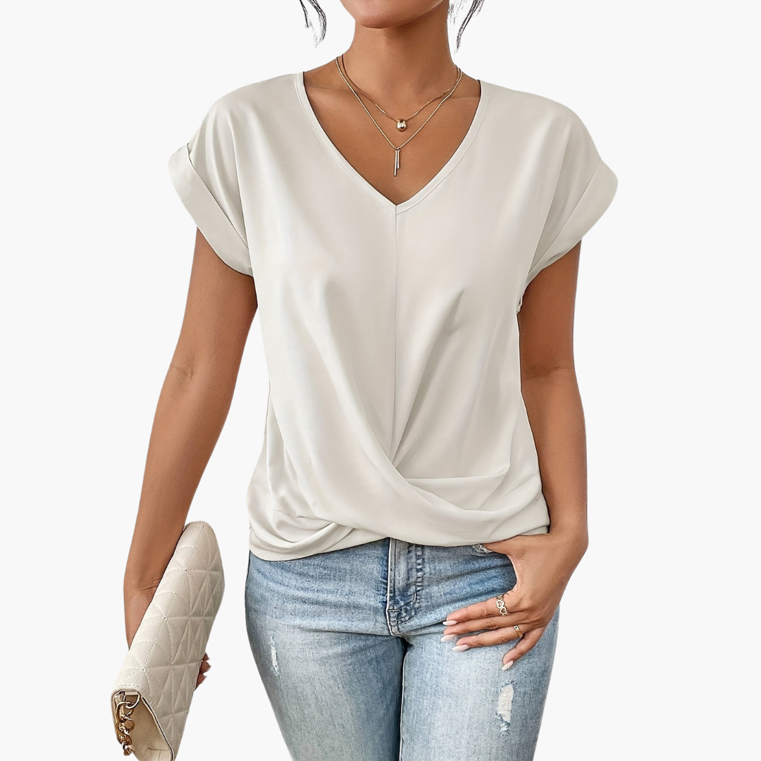 Image of Katelyn | Women's Twist Front V-Neck T-Shirt