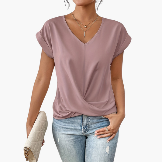 Image of Katelyn | Women's Twist Front V-Neck T-Shirt