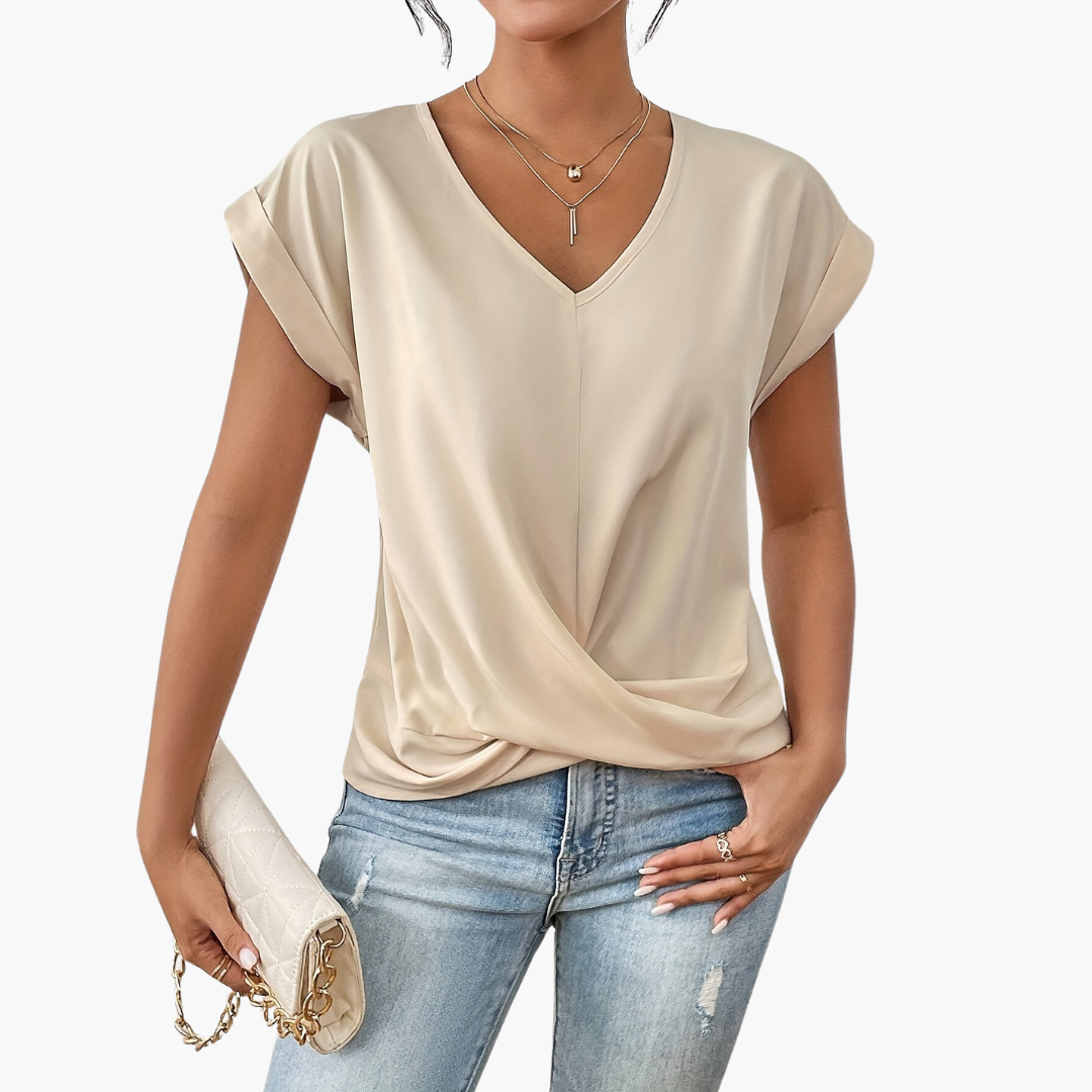 Image of Katelyn | Women's Twist Front V-Neck T-Shirt
