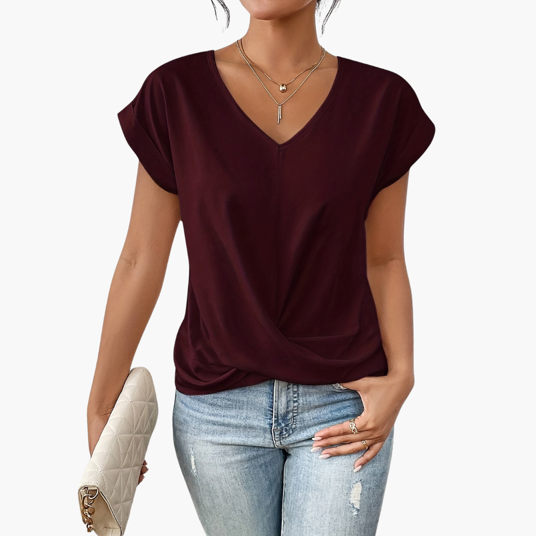 Image of Katelyn | Women's Twist Front V-Neck T-Shirt
